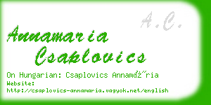 annamaria csaplovics business card